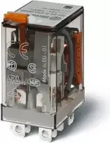 Finder Relay 2P 12A 24V DC Mechaninis testo mygtuko aktyvavimo indikatorius (56.32.9.024.0040)