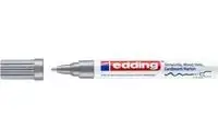 Žymeklis Edding 4040 lako pagrindu, apvaliu galiuku, 1-2mm, skirtas dekoravimui, matinės sidabrinės spalvos