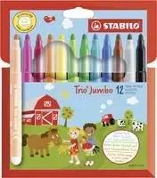 Stabilo Flomasteriai TRIO Jumbo 12sp.
