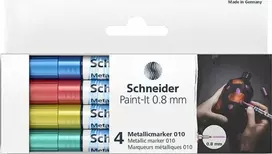 Schneider FRICLE MARKER SCHNEIDER PAINT- IT METALLIC 4 STOCKS (mėlyna, raudona, geltona, žalia)