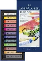 Pastelinės kreidelės Faber-Castell Goldfaber, 12 spalvų
