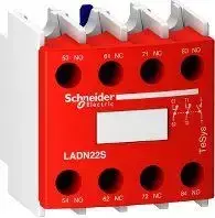Schneider Electric „Schneider“ pagalbinis kontaktas 2NO 2NC, montuojamas priekiniame režime, Raudon PREVENTA (LADN22S)