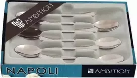 Dajar Šaukšteliai arbatiniai 6 vnt NAPOLI 12 cm nerūdijantis plienas Ambition 89584