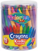 Vaškinės kreidelės 64 spalvų Colorino Kids kibirėlyje