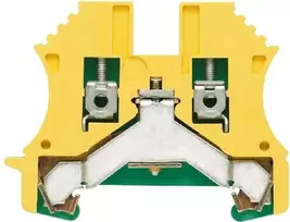 Gnybtas WPE 2.5, su įžeminimu, varžtinis, montuojamas ant DIN bėgelio, žalias/geltonas, 2.5mm² laidui Weidmuller