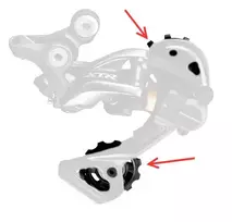Galinio pavarų perjungėjo ratukų komplektas Shimano RD-M9000