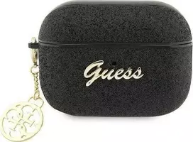 Apple AirPods Pro 2 Guess Glitter Flake 4G Charm (GUAP2GLGSHK) ausinių dėklas juodos spalvos