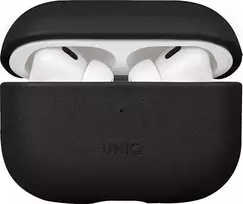 UNIQ Dėklas Terra AirPods Pro 2 gen. Genuine Leather (2022/2023) dallas juodos spalvos