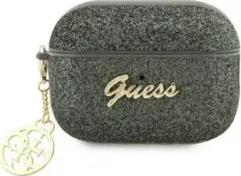 Apple AirPods Pro 2 Guess Glitter Flake 4G Charm (GUAP2GLGSHA) ausinių dėklas žalios spalvos