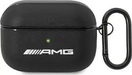 Mercedes Benz Apple AirPods Pro AMG Leather Big Logo (AMAPSLWK) ausinių dėklas juodos spalvos
