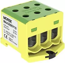 MOREK AL CU srieginio bėgio jungtis 6-95mm2 TS 35 1 takelis 6 gnybtų angos OTL95-3 geltonai žalia MAA3095Y10 89827009