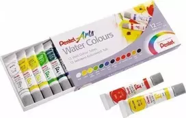 Akvareliniai dažai tūbelėse iš 12 PENTEL spalvų