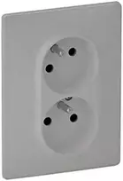 Legrand Dvivietis lizdas Valena Gyvybės tipas monoblokinis 16A aliuminis (753386)