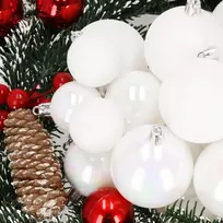 Kalėdiniai žaisliukai Springos 30 vnt plastikiniai balti
