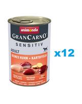 ANIMONDA Grancarno Sensitive vištiena su bulvėmis 12x400 g