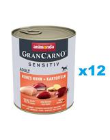 ANIMONDA Grancarno Sensitive vištiena su bulvėmis 12x800 g