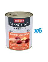 ANIMONDA Grancarno Sensitive vištiena su bulvėmis 6x800 g