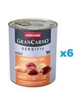 ANIMONDA GranCarno Sensitiv Pure Chicken&Rice 6x800 g vištiena su ryžiais jautriems suaugusiems šunims