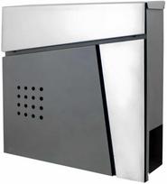 Pašto dėžutė AWTools 51, sidabro sp./juoda sp., 10.5 cm x 37 cm x 37 cm