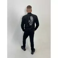 Vyriškas veliūrinis kostiumas su kaukole - Juodas