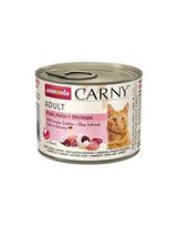 ANIMONDA Carny Adult su kalakutiena, vištiena ir krevetėmis 24 × 200 g – drėgno ėdalo rinkinys suaugusioms katėms