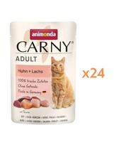 ANIMONDA Carny Adult Pouch Vištiena ir lašiša 24x85g drėgnas maistas katėms