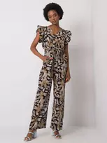 Italy Moda Kombinezonas moterims DHJ-KO-13568.13P-juodas-smėlio spalvos
