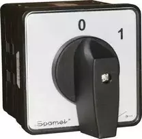 Spamel Cam jungiklis ŁK-SA 100A pritvirtintas prie skydelio priekio uždarytas geltonai raudonas