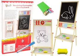 Lean Toys Medinė dvispalvė magnetinė-lentelė su priedais
