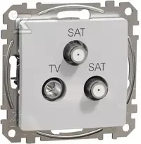Schneider Electric Sedna Design, TV/SAT/SAT terminalo lizdas (4dB), sidabrinis aliuminis