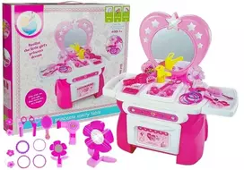 Grožio rinkinys mergaitėms Lean Toys Tualetinis staliukas su priedais, rožinis