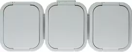 Abex Trigubas kištukinis lizdas 3x2P+Z, atsparus purslams su dangteliu, gaminio spalva IP44, balta B2 (NT-316 B2 Baltas)