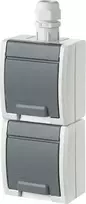 Elektro Plast Dvivietis kištukinis lizdas AQUANT, IP65, 76 x 163 x 57 mm