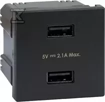 Kontakt-Simon K45 USB įkroviklis (45x45) A tipo lizdas 5V/2.1A K126E/14