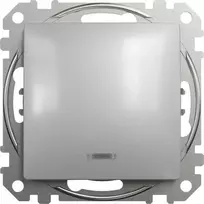 „Schneider Electric Sedna Design“ apšviestas 1 polių jungiklis, sidabrinis aliuminis SDD113101L