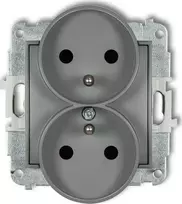 Karlik MINI Dvigubas lizdas su/su žaliuzėmis pilkas matinis 27MGPR-2zp