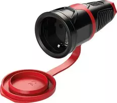 PCE Nešiojamas guminis lizdas su atvartu 16A 2P+E 230V SCHUKO IP54 TAURUS2 2522-sr