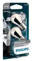 Philips Lempučių komplektas 12496SVB2 21W 12V BAU15s PY21W Sidabrinis VISION
