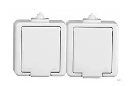 Timex Elektro Timex JANTAR Dvigubas lizdas/išvadas IP44 su dangteliu, baltas GNt-6J