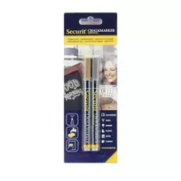 Skystos kreidos žymekliai SECURIT, 1–2 mm., 2 vnt., auksinė ir sidabrinė sp.