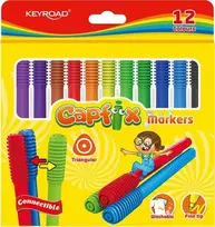 Flomasteriai Keyroad Capfix, 12 spalvų