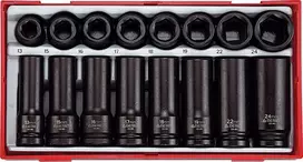 TengTools Smūginių sukimo galvų komplektas Teng Tools TT9120DN; 1/2''; 16 vnt.