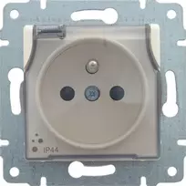 Kos Elektro System KOS Vieno lizdo Vena hermetinis įžeminimo sklendė 16A 250V IP44 kremas (510339)