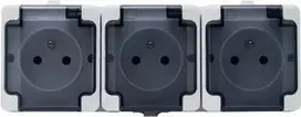 Kos Elektro System KOS Kištukinis trigubas Bryza hermetikos atlankos pagrindas 16A IP44 balta (181440)