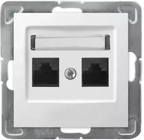 Ospel GPK-2Y/K/m/00 IMPRESJA Dvigubas kompiuterio lizdas RJ45 kat.5e MMC baltas GPK-2Y/K/m/00