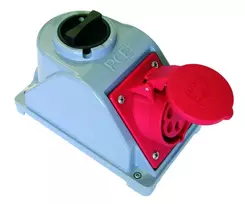 PCE Fiksuotas lizdas su jungikliu Combo- Pol 32A 400V 3P + Z + N IP44 96062540 W