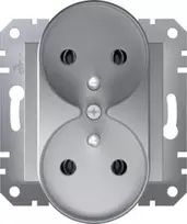 Schneider Electric Asfora Dvigubas lizdas su/be aliuminio rėmo EPH9810261