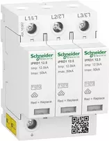 Schneider Electric Viršįtampių iškroviklis iPRD1 12.5R-T12-3 3 polių T1+T2 B+C 12.5kA su kontaktu A9L16382