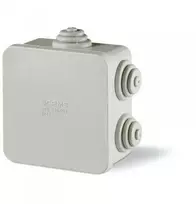 SCAME Paviršinė instaliacinė dėžutė CUBIK, IP55, 80 x 80 mm, su sandarikliais
