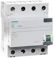 Siemens diferencinis srovės perjungiklis 4P 80A 0.03A AC tipo (5SV4347- 0)